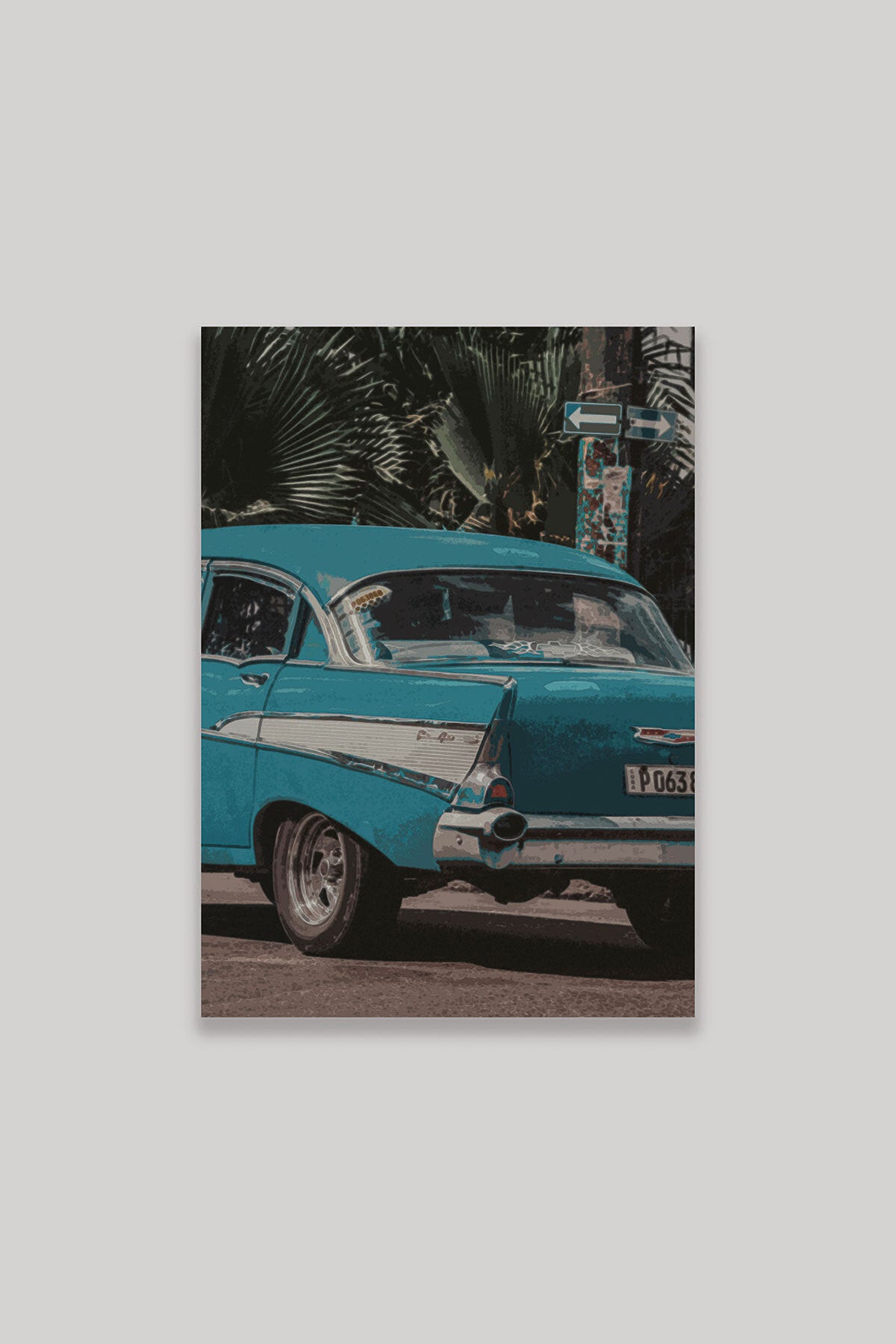 Retro Araba Wall Art Dekorasyon görselli 18x27 cm MDF ahşap duvar tablosu