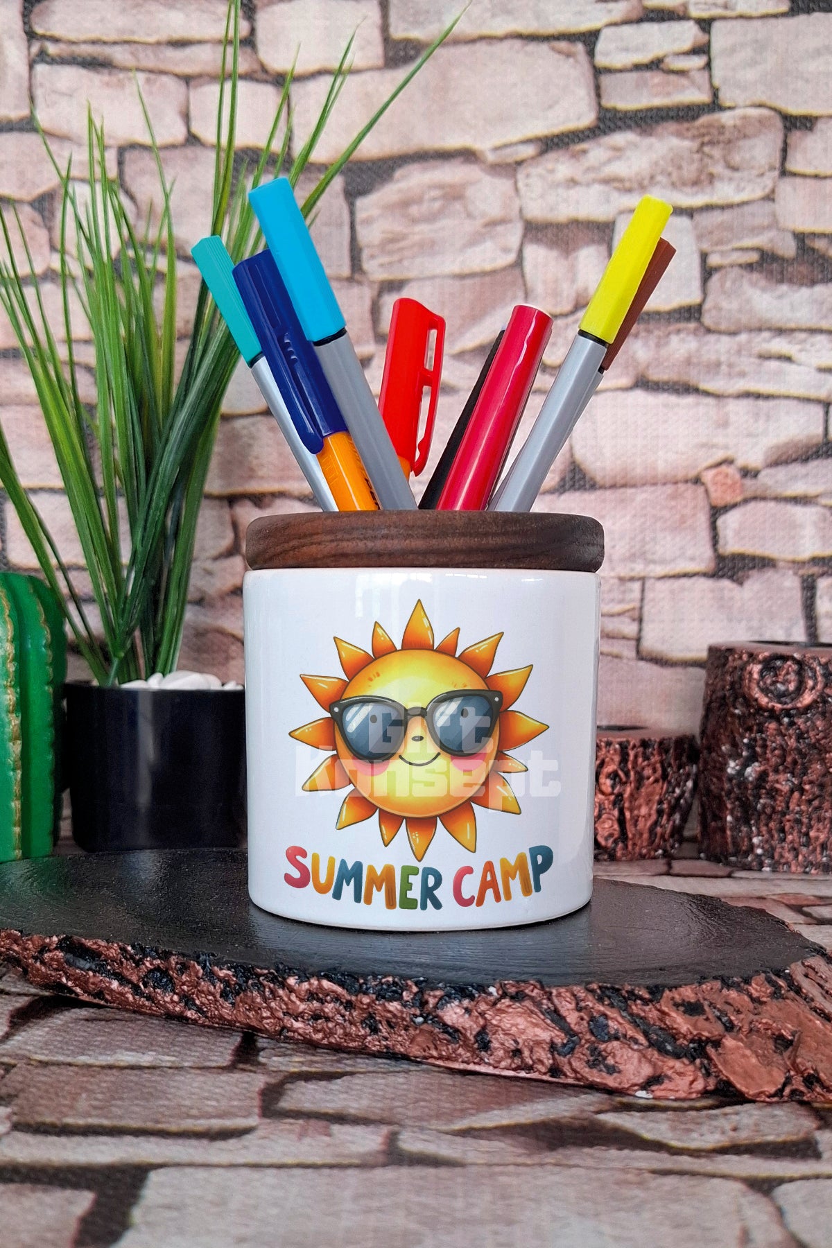 Summer Coastal Trendy Summer tasarımlı seramik kalemlik