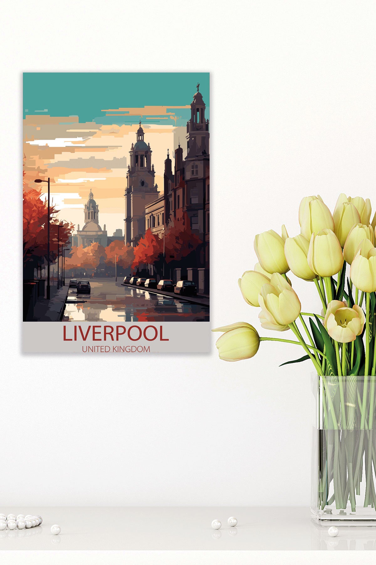 Liverpool görselli 18x27 cm MDF ahşap duvar tablosu