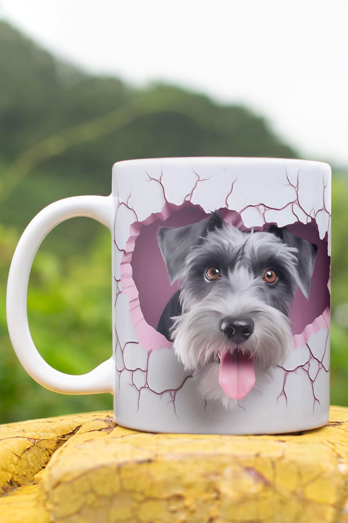 3D Görünümlü Sevimli Köpek Hediyelik No:1 3D Tasarım Baskılı Kupa Bardak Mug
