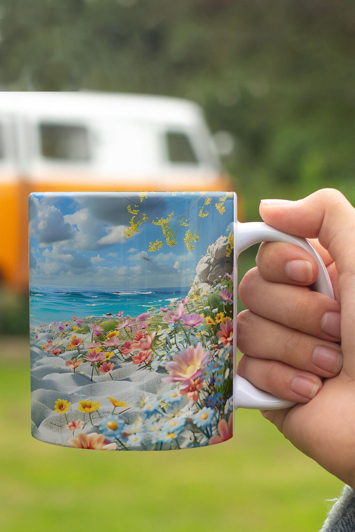 3D Okyanus Su Altı Manzaralı No:1 3D Tasarım Görünümlü Baskılı Kupa Bardak Mug