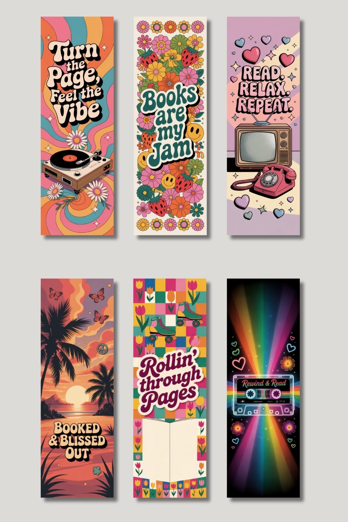 Retro Tasarım Hediyelik 6'lı Kitap Ayracı Seti