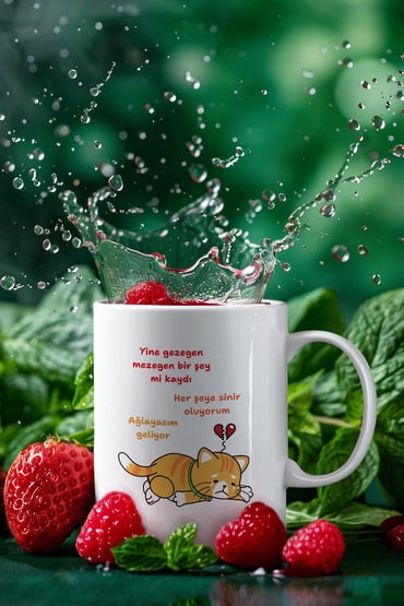 Ağlayasım Geliyor Baskılı Eğlenceli Hediyelik Beyaz Kupa Bardak