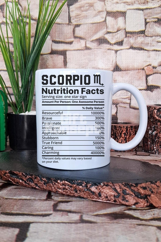 Akrep Burcu "Scorpio nutrition facts" Komik Hediyelik Baskılı Çay Kahve Sunum Kupa Bardak