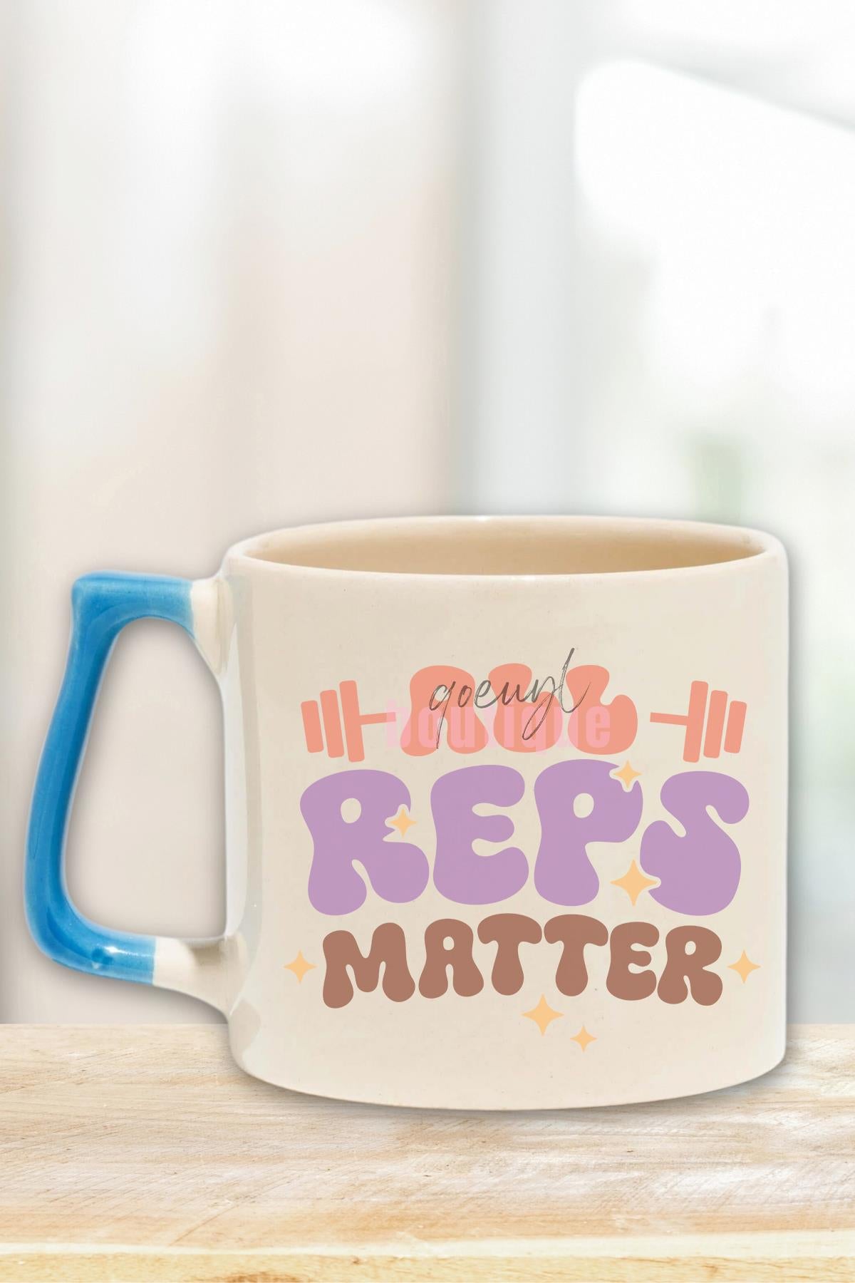 All Reps Matter Yazılı Gym Spor Antrenman Tekrarı Motivasyonu Hediyelik Kulplu Kupa Bardak