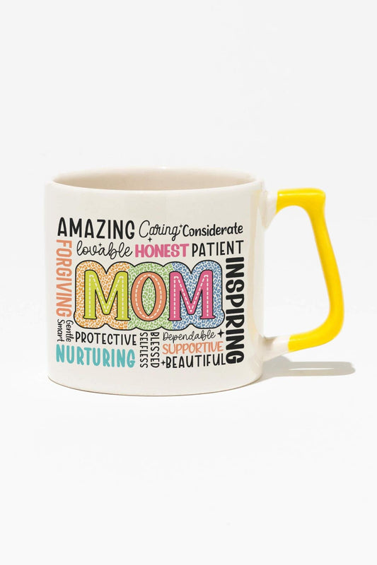 Amazing Mom Baskılı Anneler Günü Hediyelik Sarı Kulplu Modern Seramik Kupa