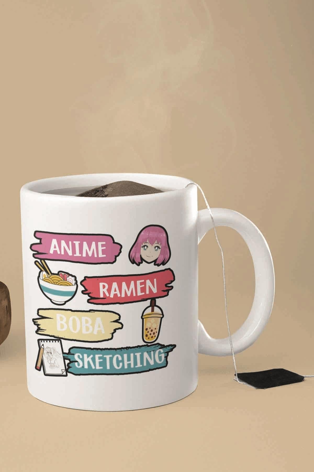 Anime RamenBoba Sketching Baskılı Hediyelik Kupa Bardak