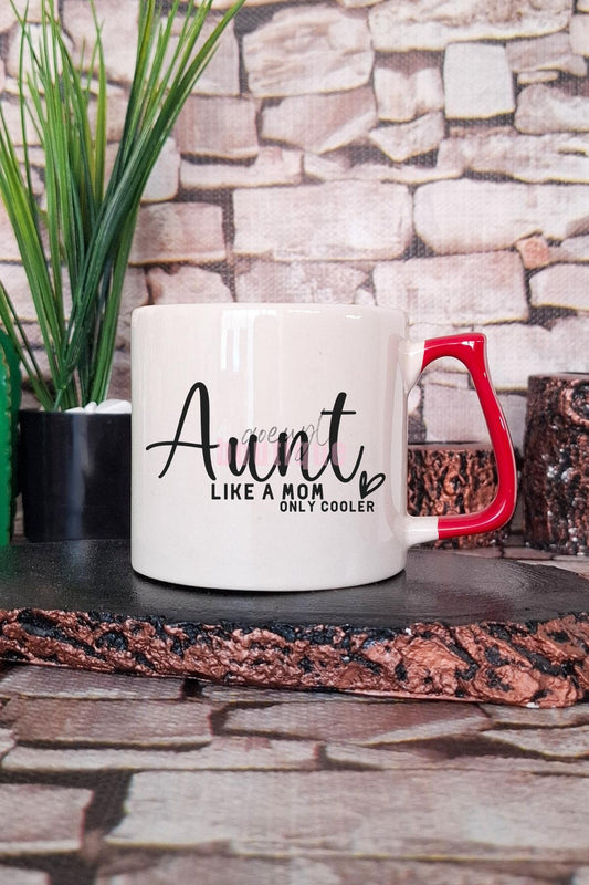 Aunt Şık Baskılı Modern Tarz Hala Teyze Hediyelik Kulplu Kupa Bardak