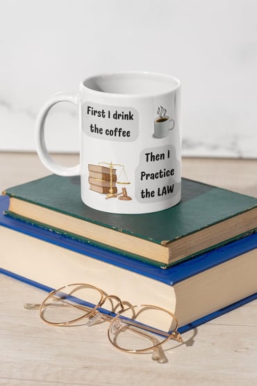 Avukat Lawyer '...Then I Practıce The Law' Baskılı Eğlenceli Hediyelik Seramik Kupa Bardak
