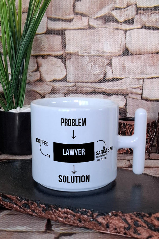 Avukat Lawyer Problem Coffee Sarcasm Solutıon Baskıl T Kulplu Latte Fincanı Kupa Bardak