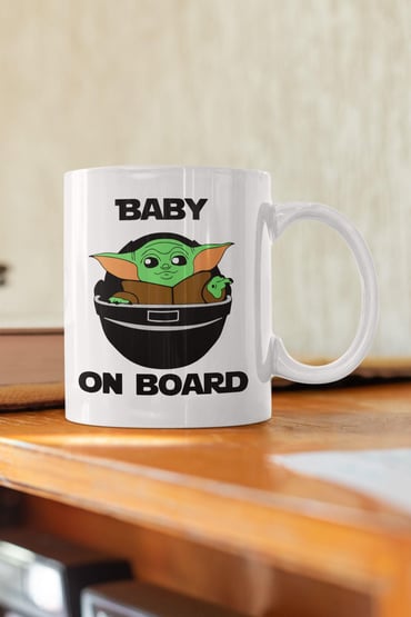 Baby On Board Baby Yoda Baskılı Kupa Bardak