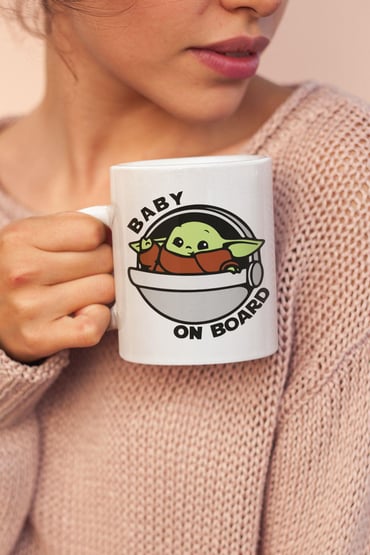 Baby On Board No:2 Baby Yoda Baskılı Kupa Bardak