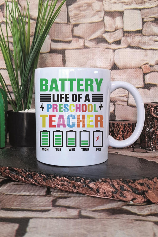 Battery Life Of A Preschool Baskılı Komik Okul Öncesi Hediye Baskılı Kupa Bardak
