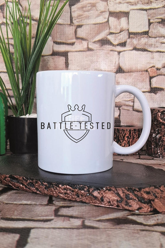 Battle Tested Yazılı Mücadeleci Motivasyon Savaşçı Ruhu Hediye Baskılı Kupa Bardak