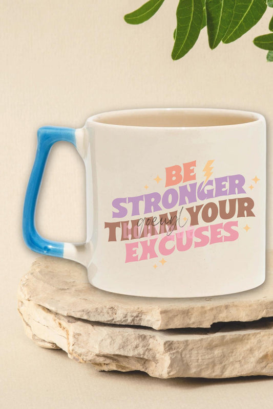 Be Stronger Than Your Excuses Yazılı Gym Spor Motivasyon Hediyelik Kulplu Kupa Bardak