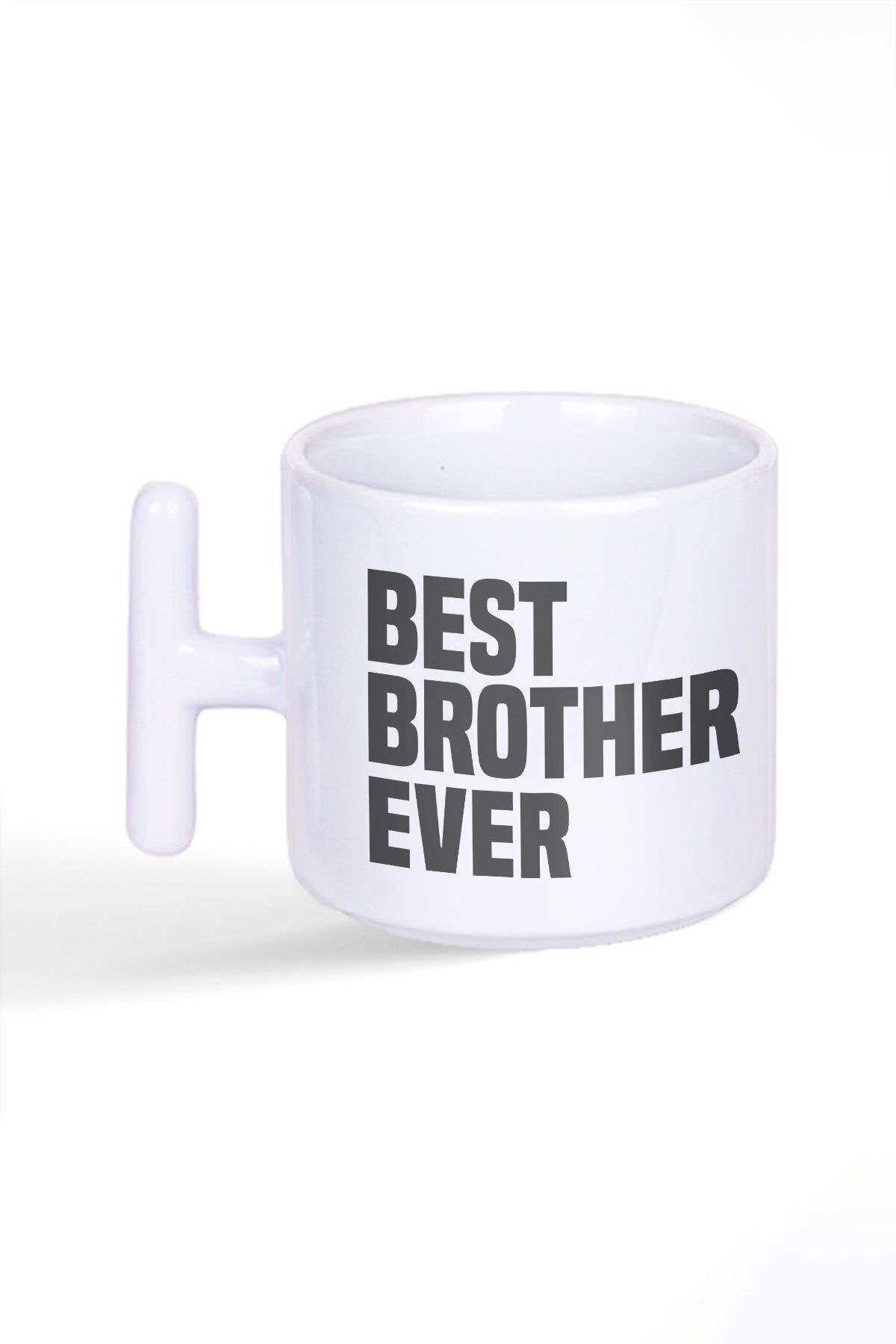 Best Brother Ever Erkek Kardeş Abi Doğum Günü Hediye Latte Fincanı T Kulplu Kupa Bardak