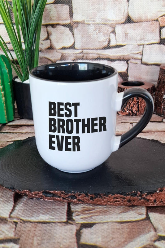 Best Brother Ever Erkek Kardeş Abi Hediye Baskılı İçi ve Kulpu Siyah Renkli Premium Kupa Bardak