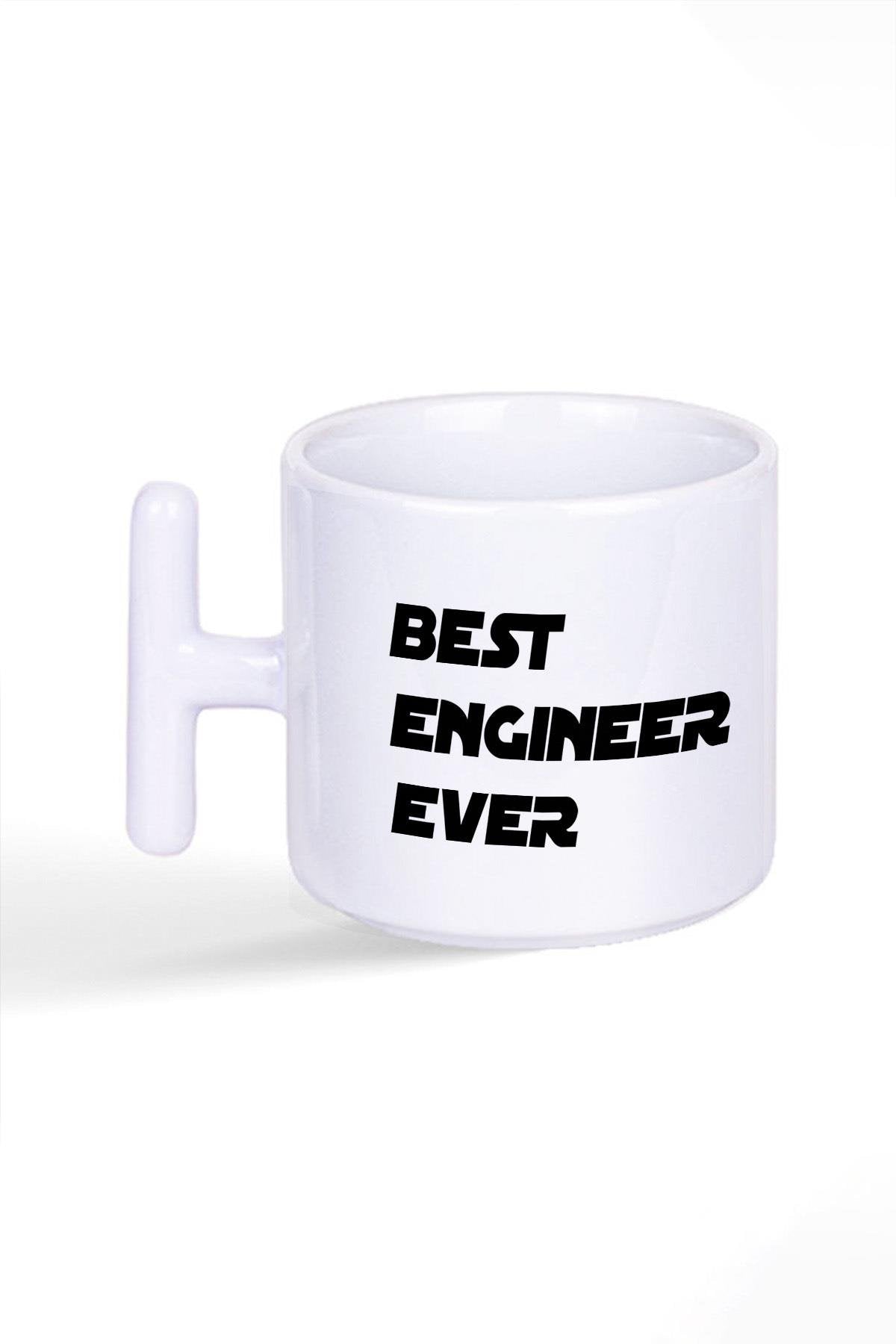 Best Engineer Ever Mühendis Hediye Baskılı T Kulplu Latte Fincan Kupa Bardak