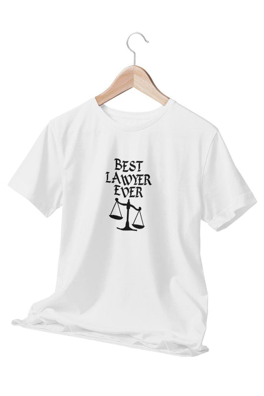 Best Lawyer Ever Baskılı Avukat Hediyelik Eğlenceli Beyaz Unisex T-Shirt