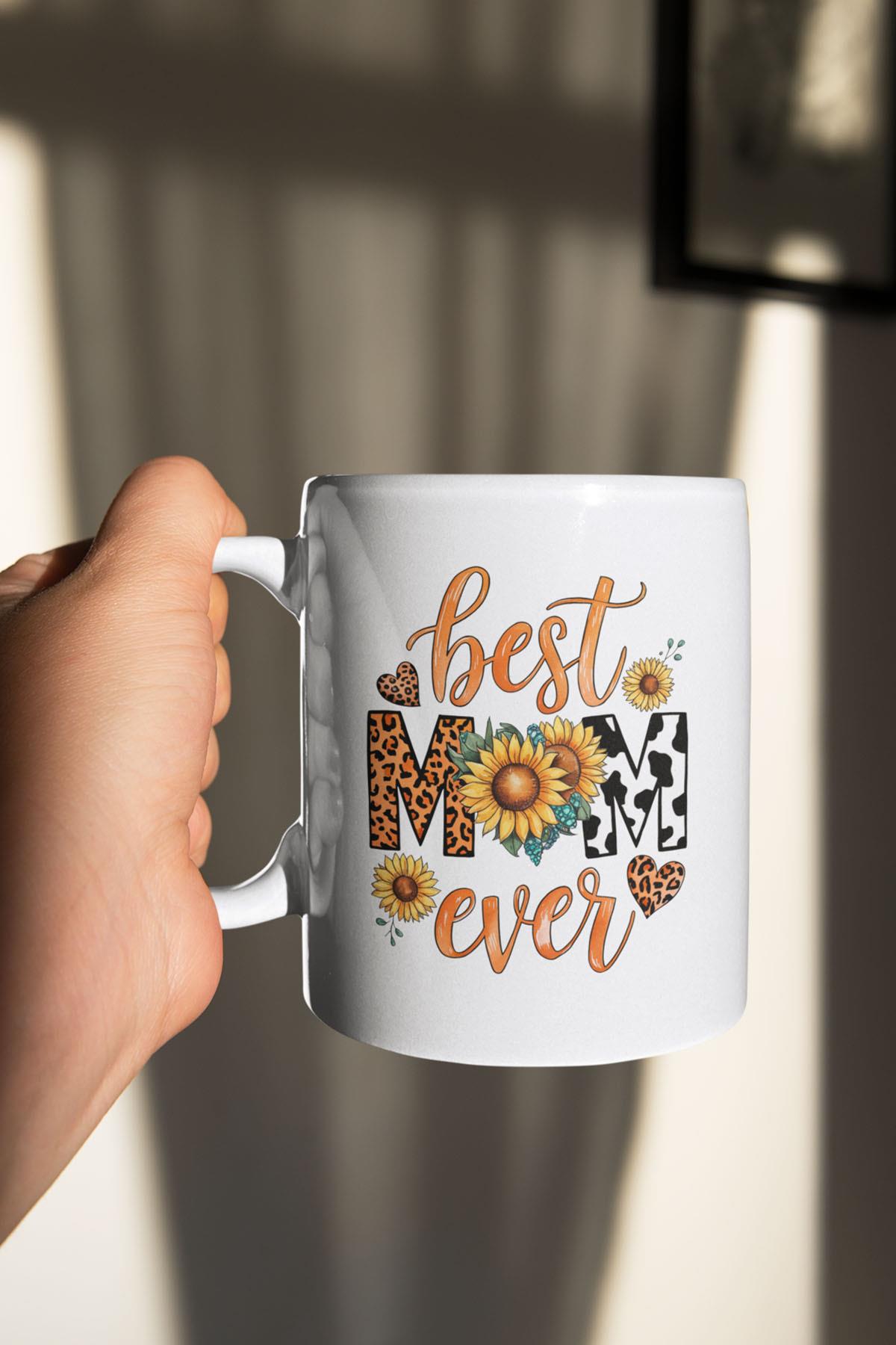 Best Mom Ever Baskılı Anneler Günü Doğum Günü Anneye Hediye Kupa Bardak