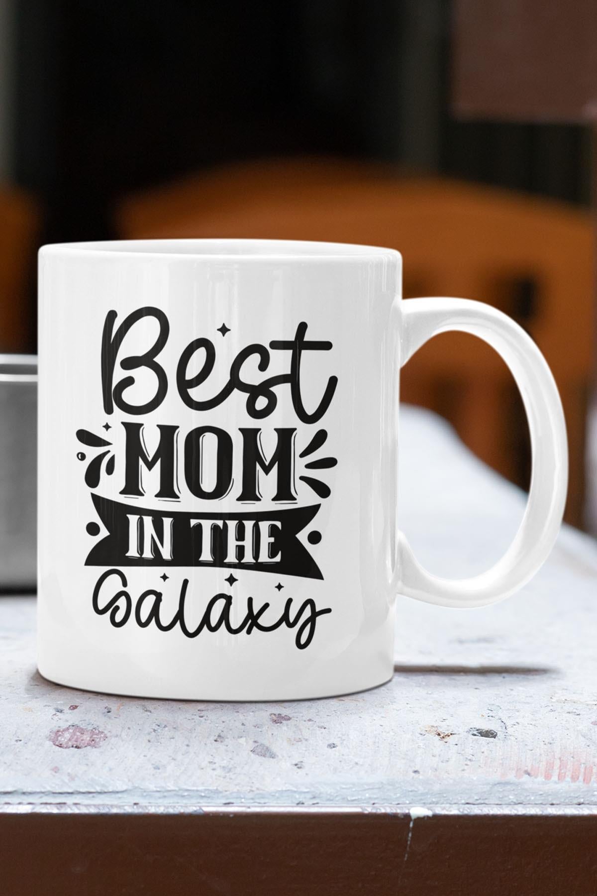 Best Mom In The Galaxy Baskılı Anneler Günü Doğum Günü Anneye Hediye Kupa Bardak