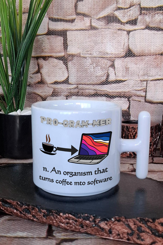 Bilgisayar Programcısı Yazılımcı Mühendis Sözlük Baskılı Hediye T Kulplu Latte Fincanı Kupa Bardak