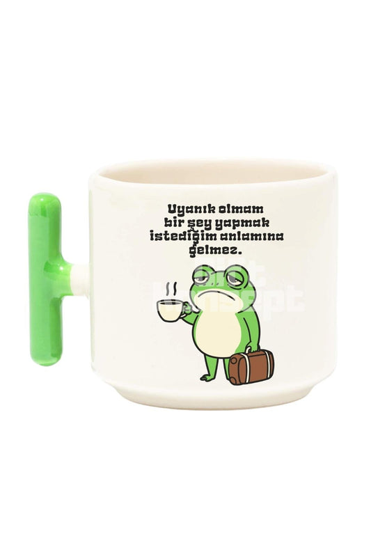 Bir Şey Yapmak İstediğim Anlamına Gelmez Baskılı Komik Yeşil T Kulp Latte Fincanı Kupa Bardak