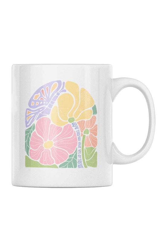 Boho Bohem Çiçek Desenli Motivasyon Temalı No:8 Baskılı Kupa Bardak