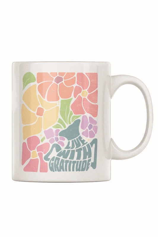 Boho Bohem Çiçek Desenli Motivasyon Temalı No:10 Baskılı Kupa Bardak