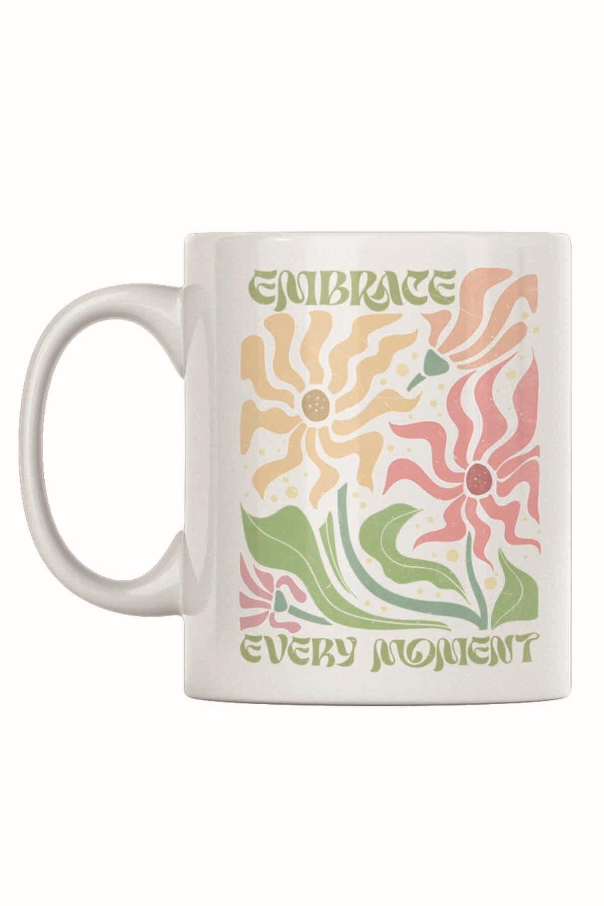 Boho Bohem Çiçek Desenli Motivasyon Temalı No:13 Baskılı Kupa Bardak