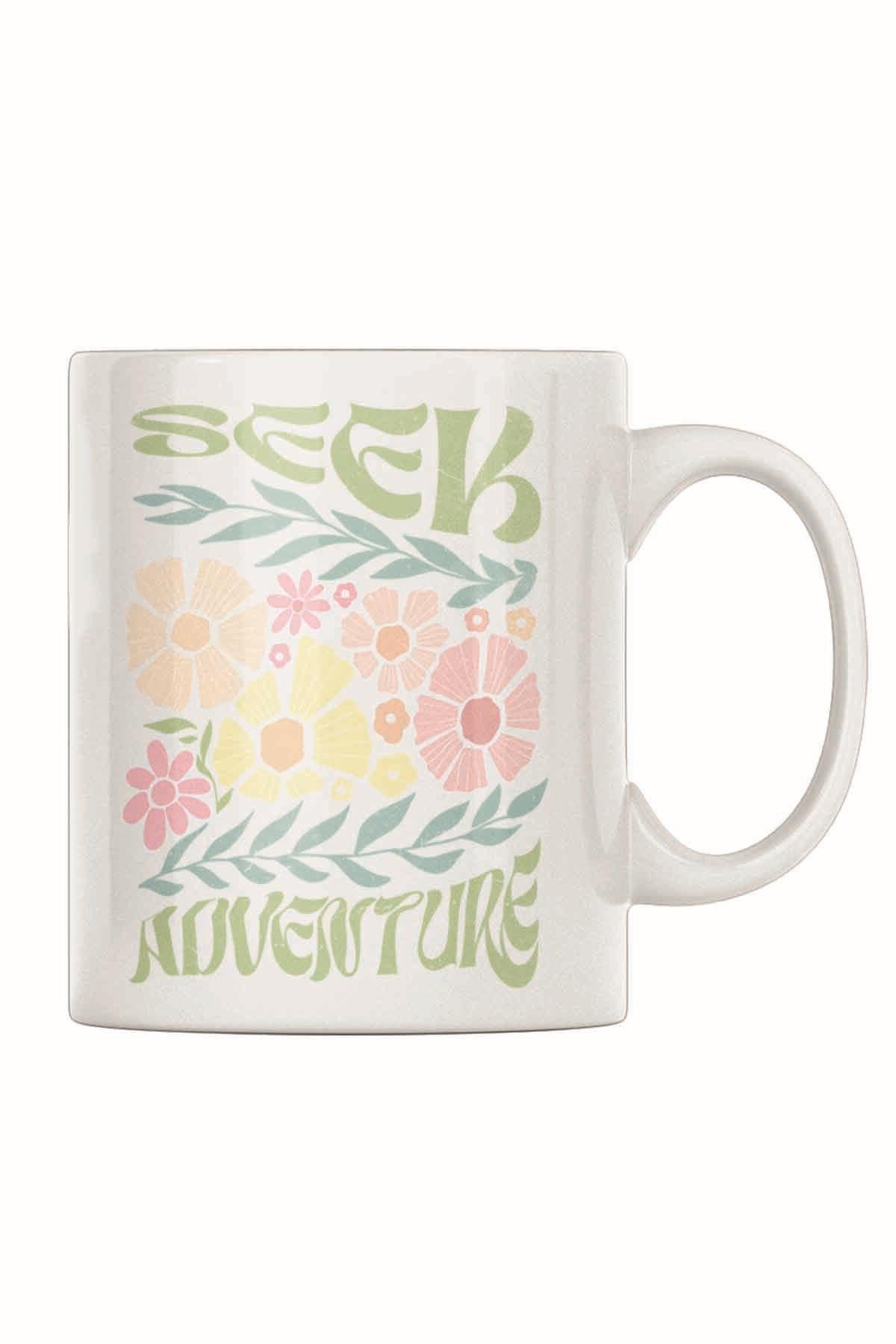 Boho Bohem Çiçek Desenli Motivasyon Temalı No:14 Baskılı Kupa Bardak