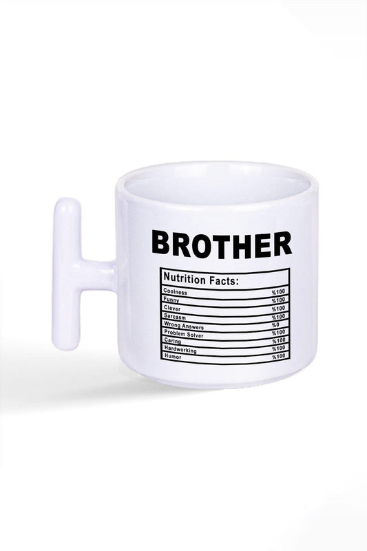 Brother Nutrition Facts Erkek Kardeş Doğum Günü Hediye Baskılı T Kulplu Latte Fincan Kupa Bardak