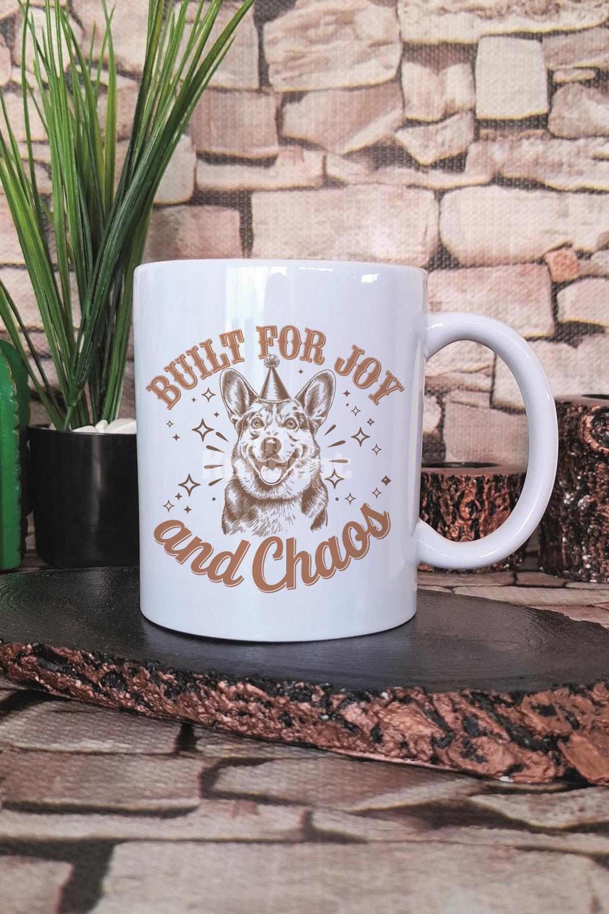 Built For Joy And Chaos Yazılı Komik Köpek Hediyelik Baskılı Çay Kahve Sunum Kupa Bardak