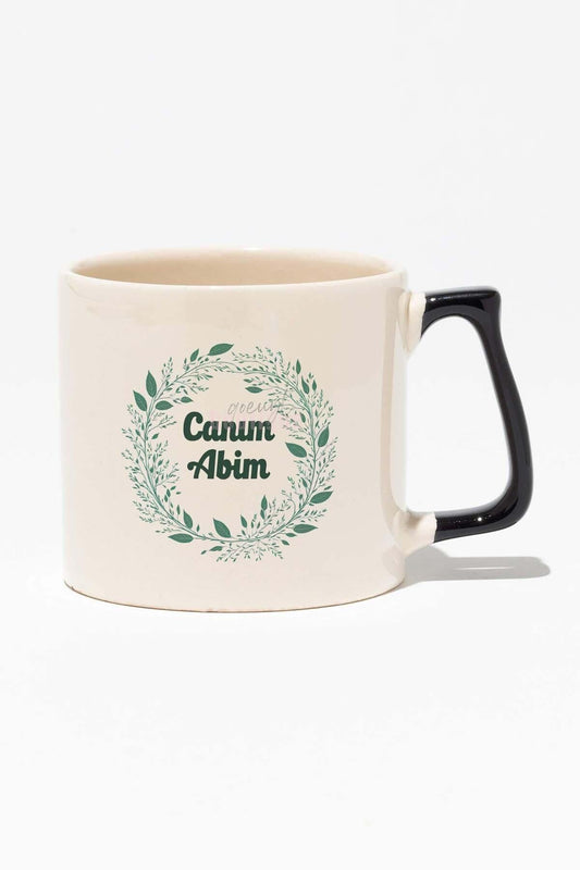 Canım Abim Baskılı Doğum Günü Hediyelik Baskılı Siyah Kulplu Modern Seramik Kupa