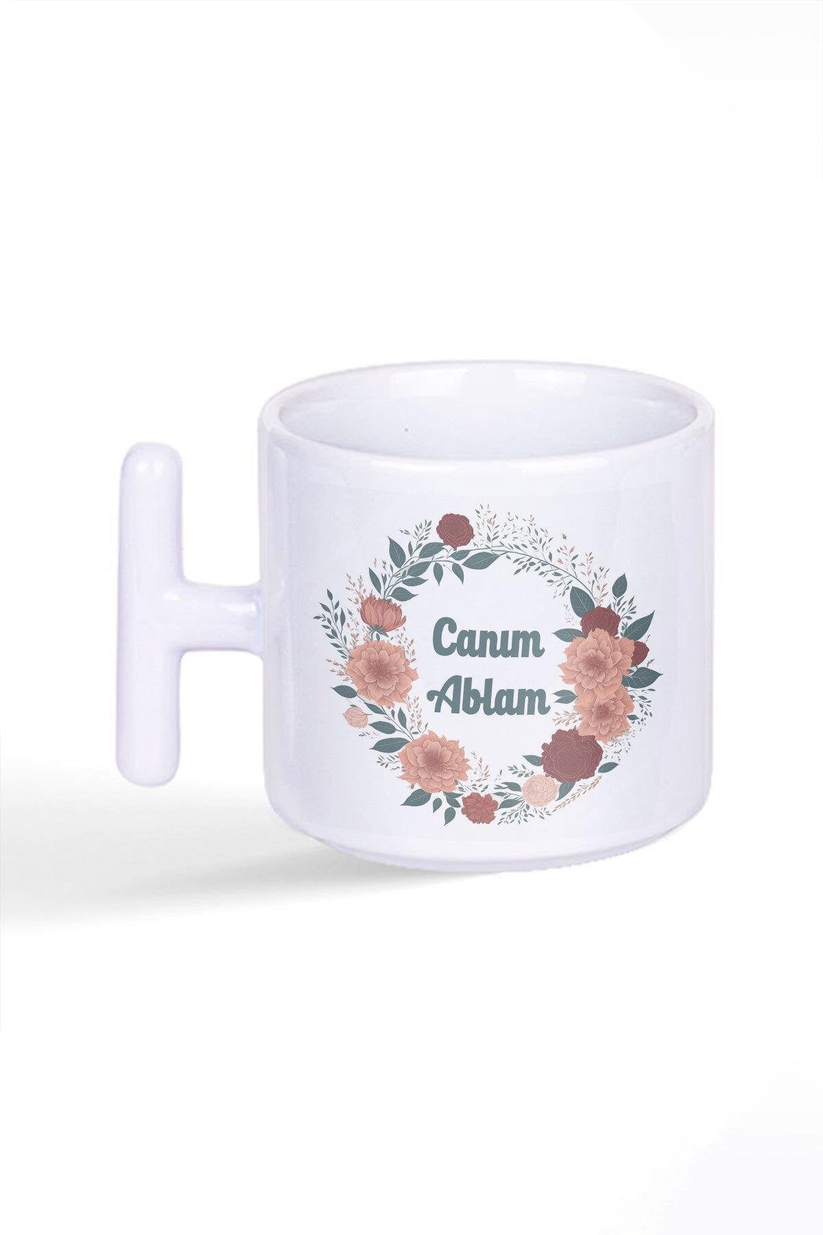 Canım Ablam Teyze Doğum Günü Hediye Baskılı Latte Fincanı T Kulplu Kupa Bardak