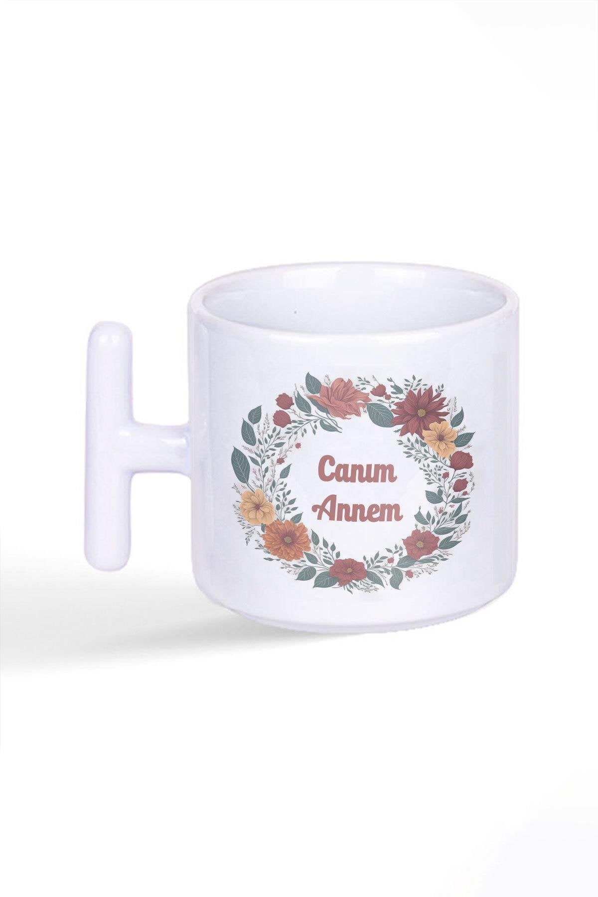 Canım Annem Doğum Günü Hediye Baskılı Latte Fincanı T Kulplu Kupa Bardak