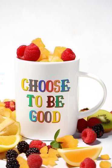 Choose To Be Good Baskılı Eğlenceli Beyaz Kupa Bardak