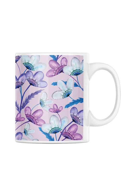 Çiçek Desenli Vintage No:6 Baskılı Kupa Bardak