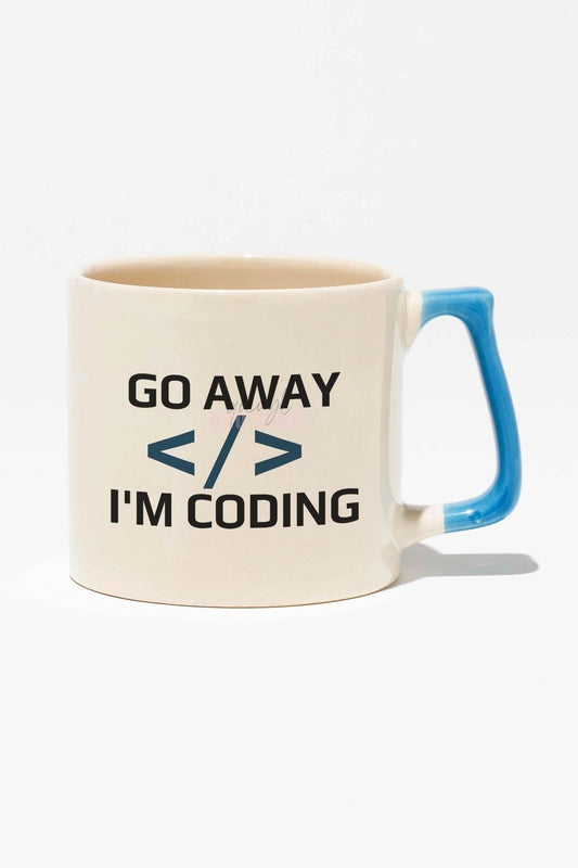 Coding Is My Superpower Yazılımcı Mühendis Baskılı Mavi Kulplu Modern Seramik Kupa