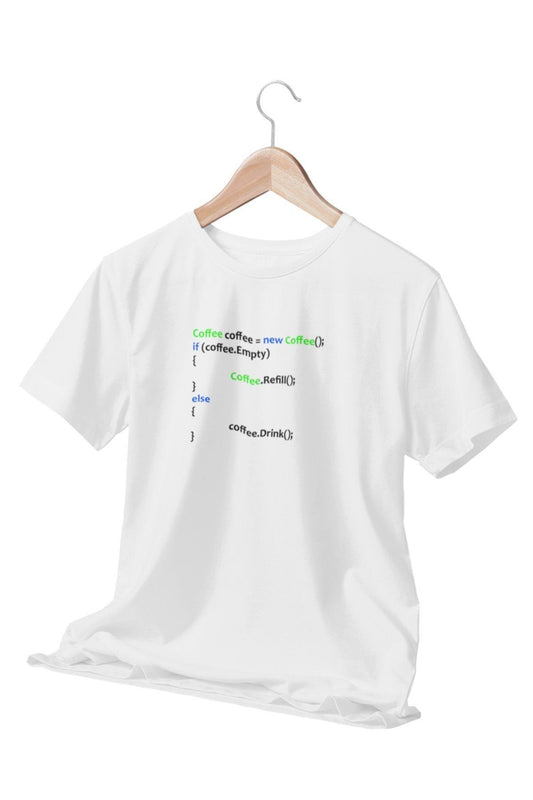 Coffee Java Html Yazılmcı Mühendis Baskılı Sevgili Arkadaş Doğum Günü Eğlenceli Beyaz Unisex T-Shirt