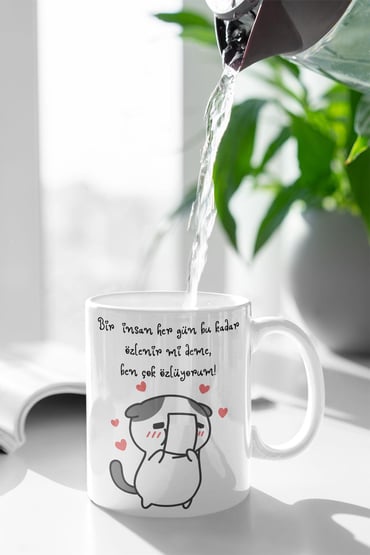 Çok Özlüyorum Baskılı Eş, Sevgili, Karı-Koca, Arkadaşa Hediyelik Romantik Kupa Bardak