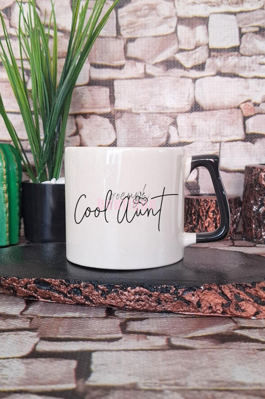 Cool Aunt Club Baskılı Havalı Hala Teyze Hediyelik Kulplu Kupa Bardak