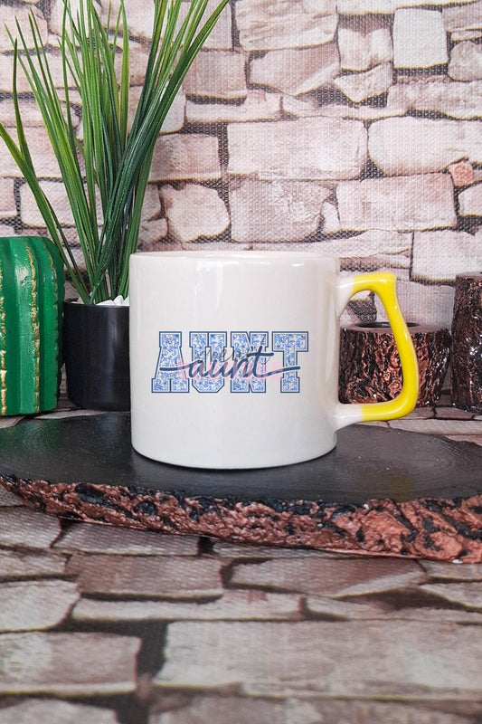 Coolest Aunt Ever Baskılı En Havalı Teyze Hediyelik Kulplu Kupa Bardak