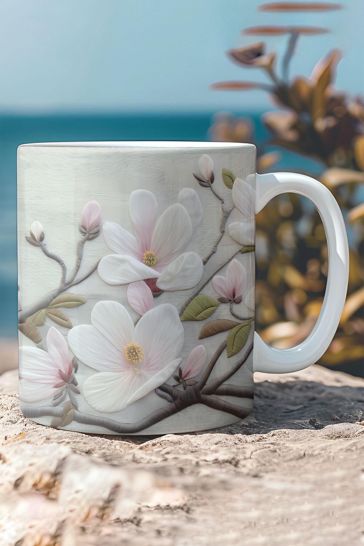 Dalda Kuş Manzara No:1 3D Tasarım Görünümlü Baskılı Kupa Bardak Mug