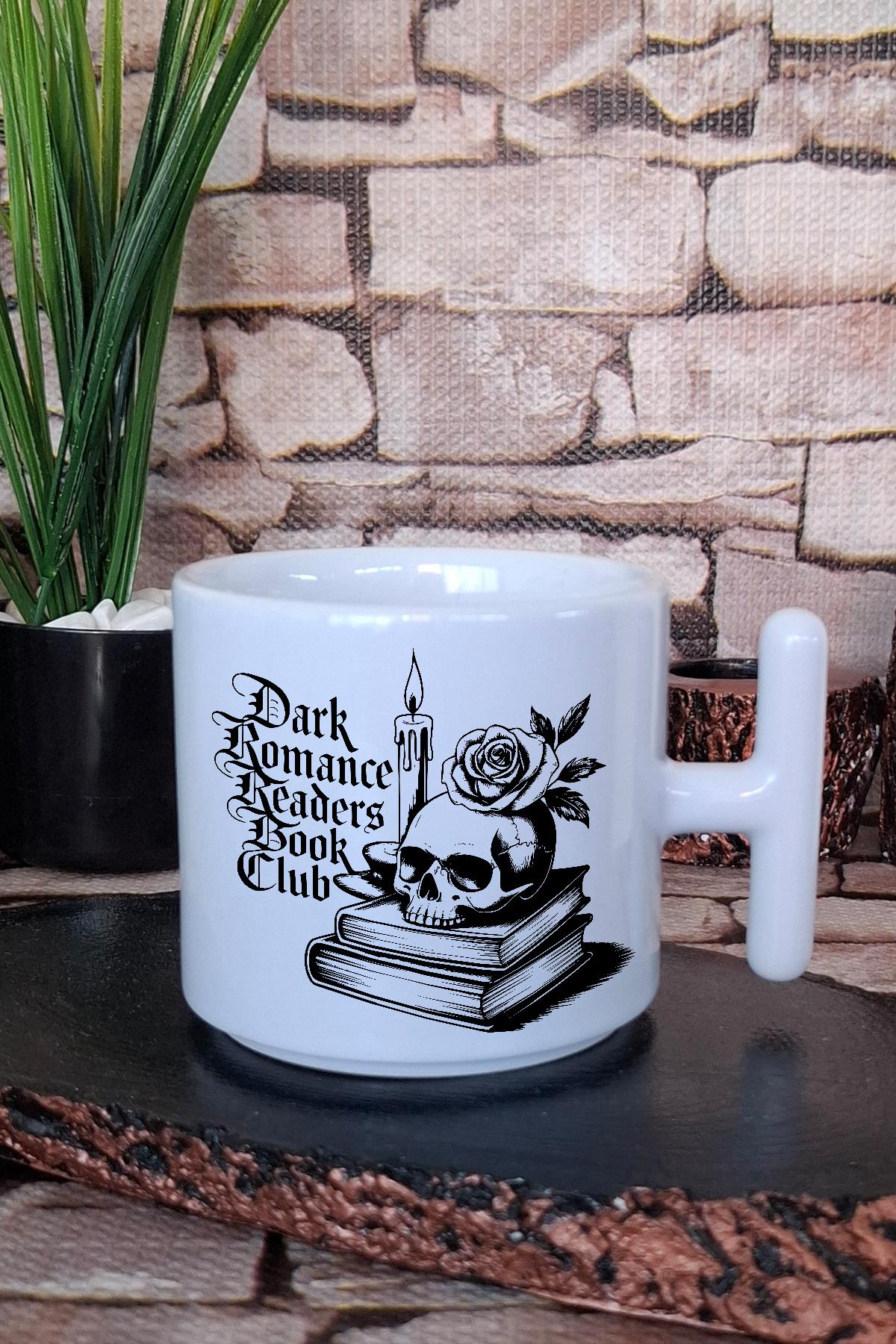 Dark Romance Readers Book Club Temalı Kitap Kulübü Hediyelik T Kulplu Latte Fincanı Kupa Bardak