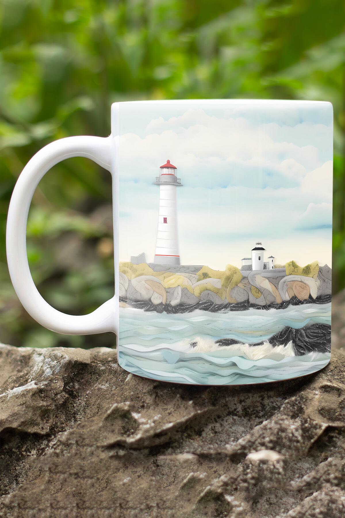 Deniz Kızı Okyanus 3D Tasarım Görünümlü Baskılı Kupa Bardak Mug