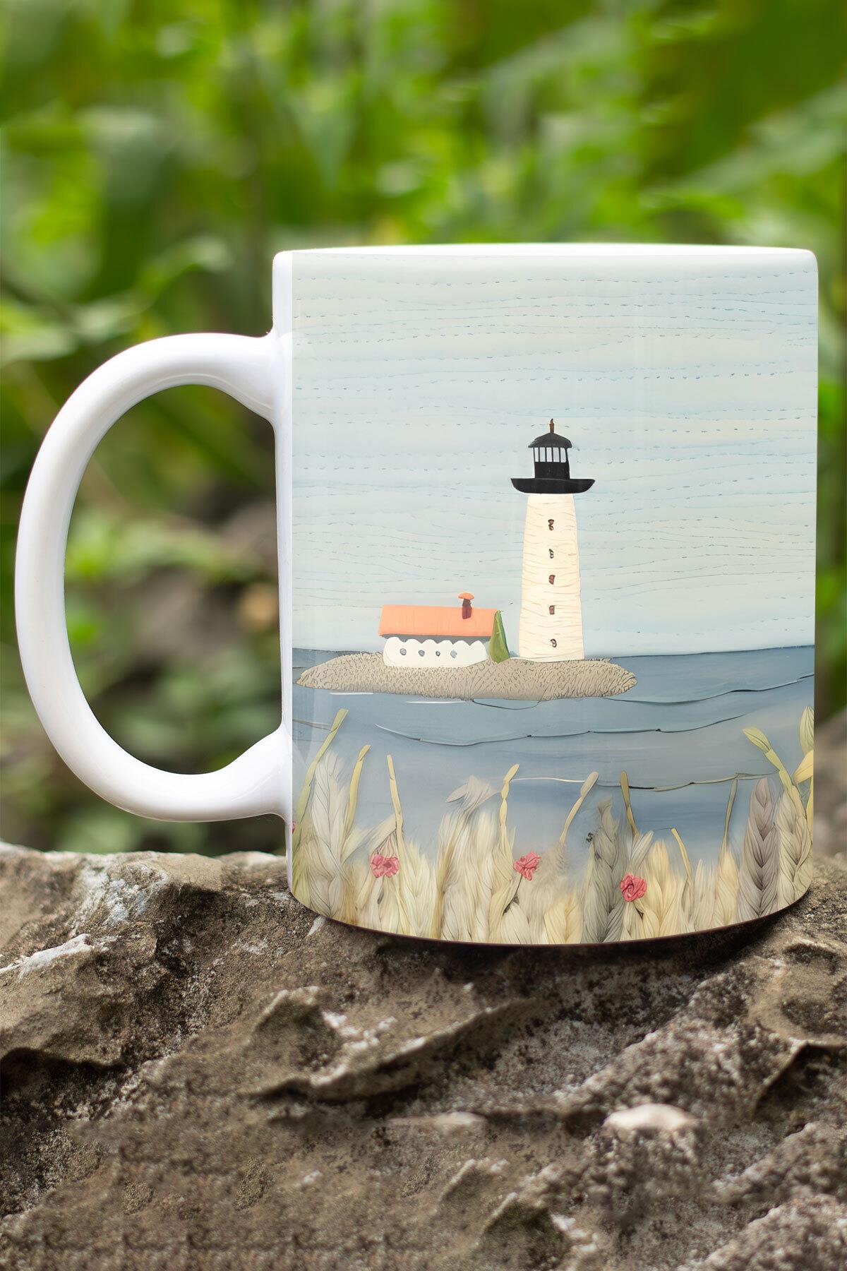 Deniz Kızı Okyanus 3D Tasarım Görünümlü Baskılı Kupa Bardak Mug