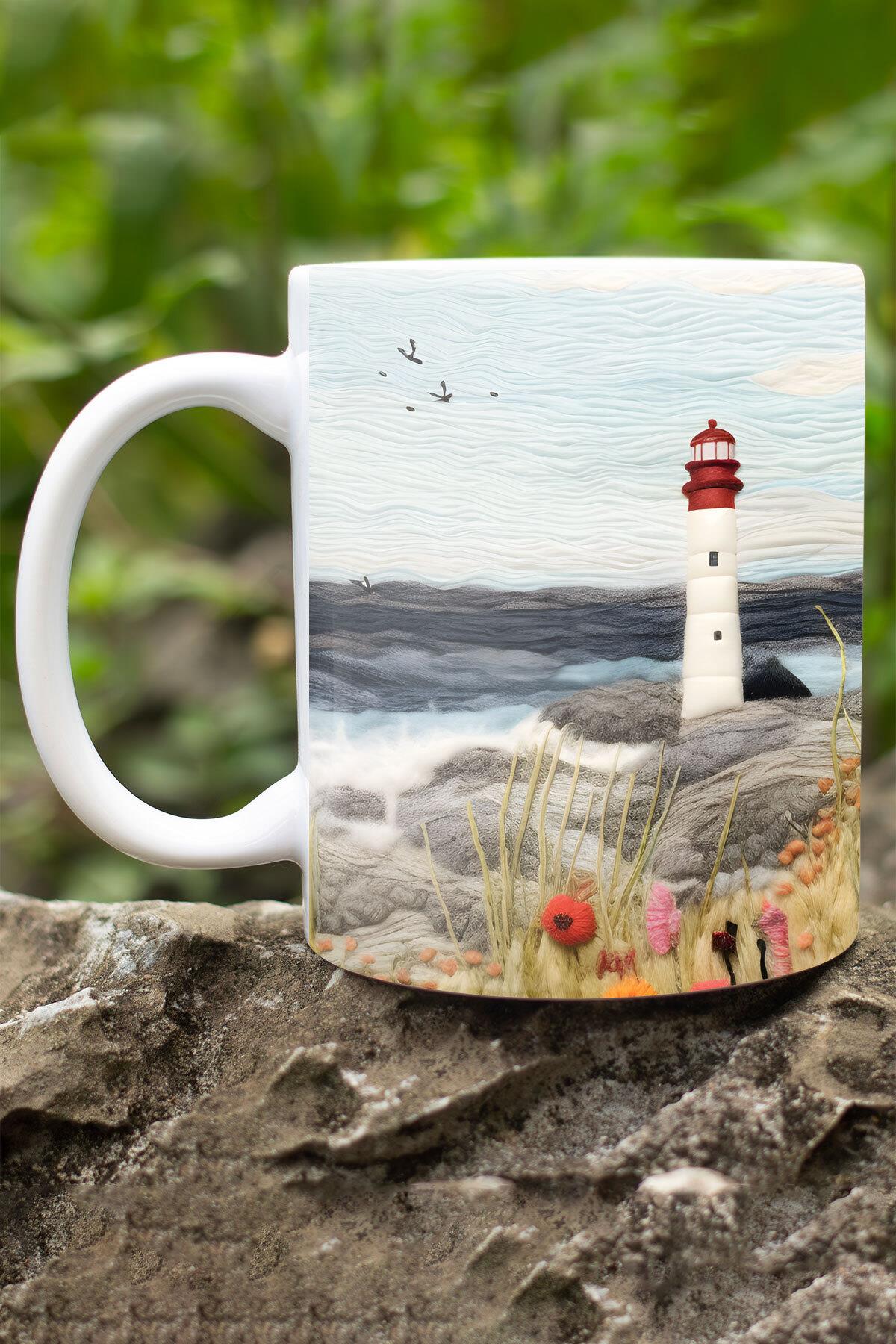 Deniz Kızı Okyanus 3D Tasarım Görünümlü Baskılı Kupa Bardak Mug