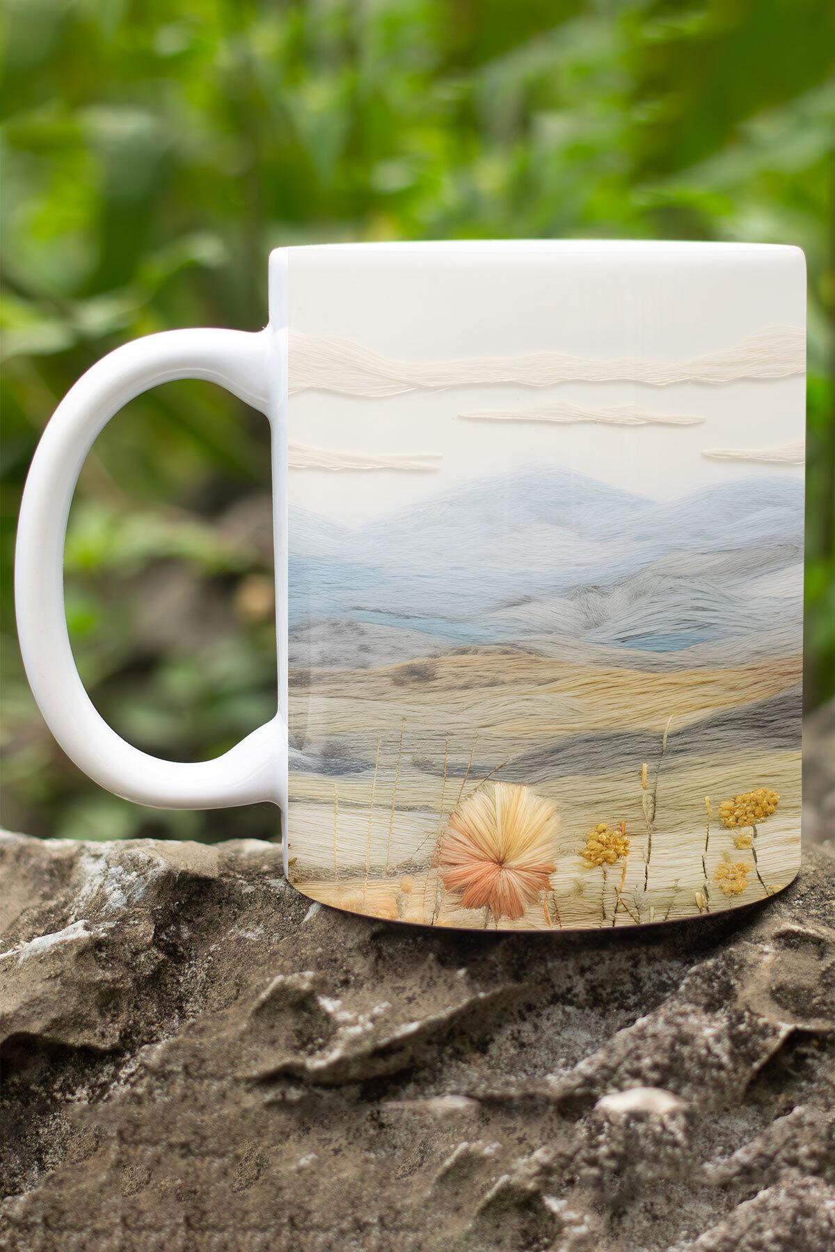 Deniz Kızı Okyanus 3D Tasarım Görünümlü Baskılı Kupa Bardak Mug