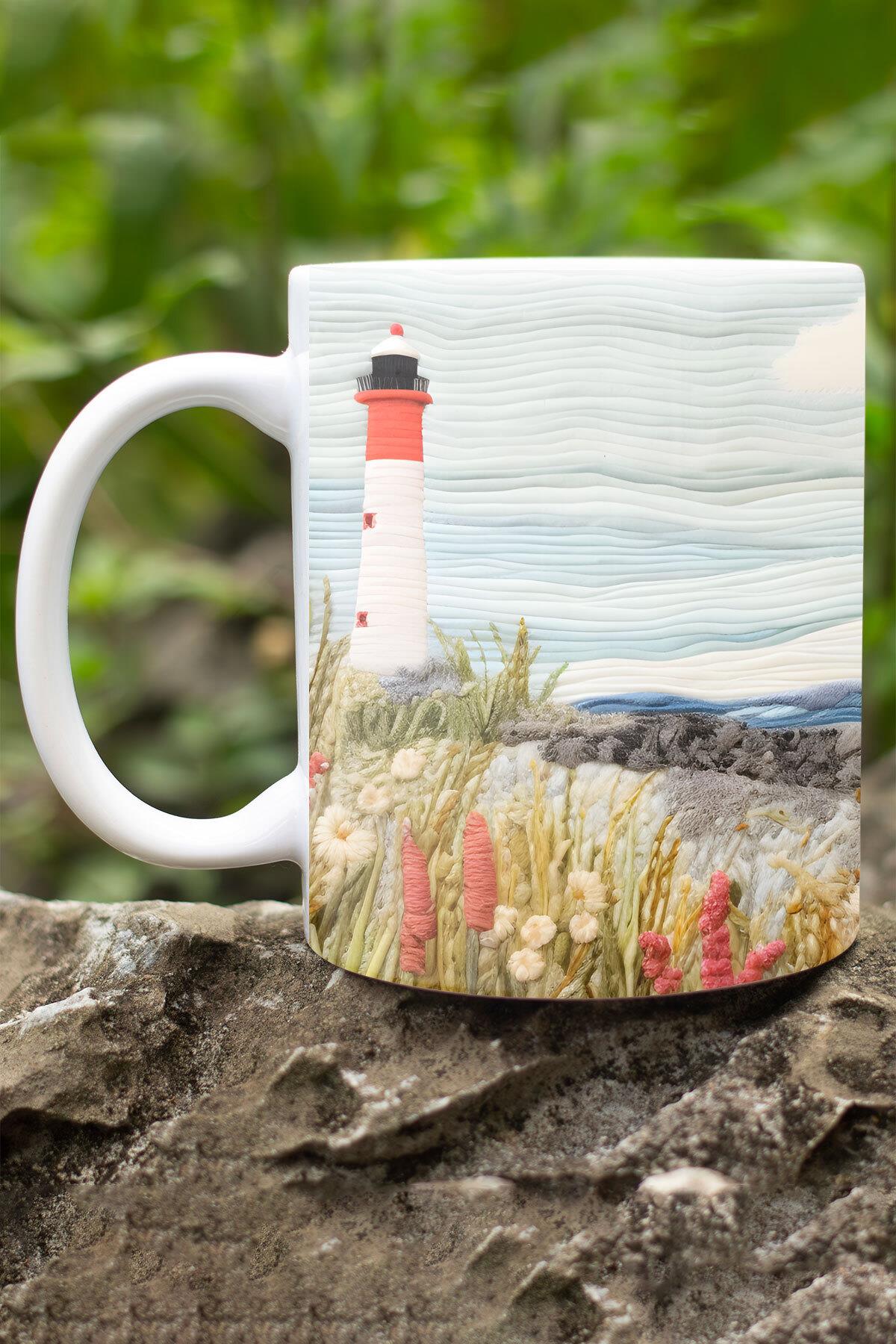 Deniz Kızı Okyanus 3D Tasarım Görünümlü Baskılı Kupa Bardak Mug